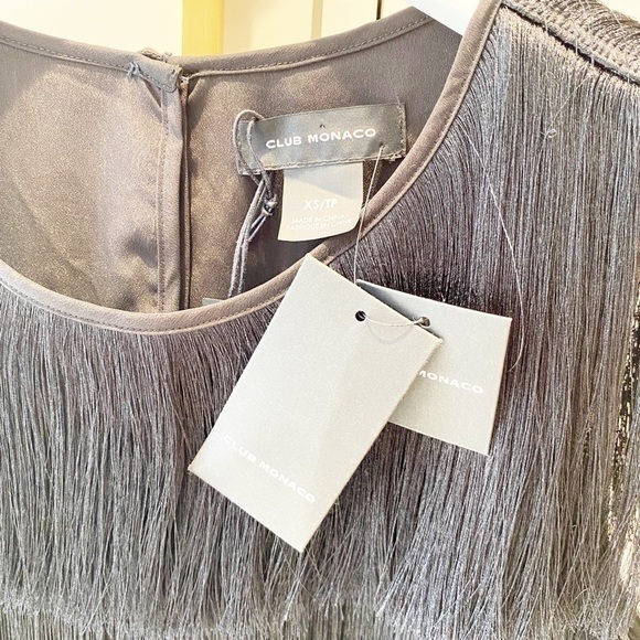 BNWT Club Monaco Black Fringe Top - Picture 6 of 7